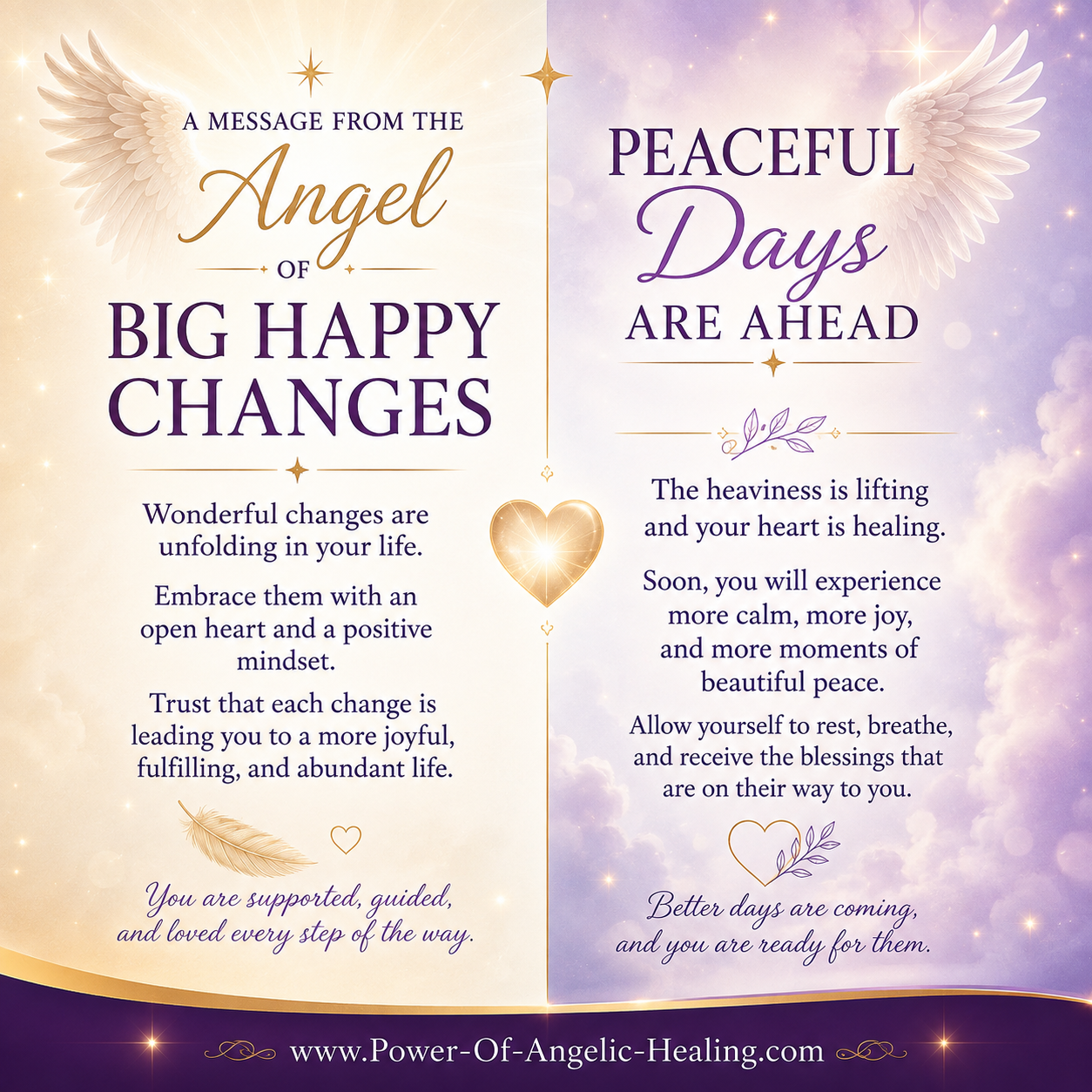 Big Happy Changes Are Coming & Peaceful Days Are Ahead