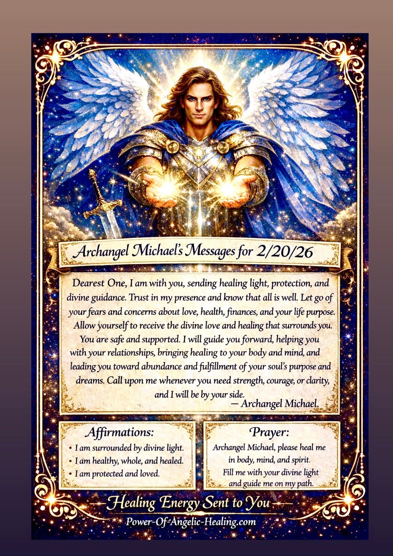 Archangel Michael's Messages for 2/20/26