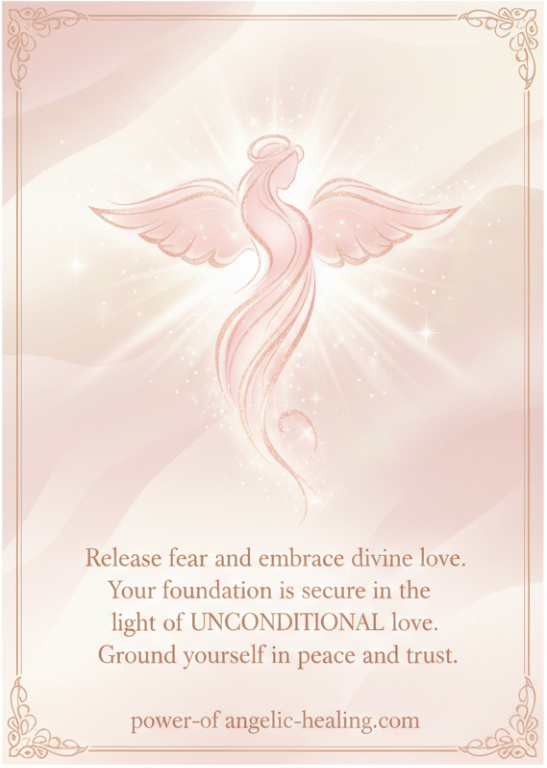 Release fear and embrace divine love. Your foundation is secure in the light of UNCONDITIONAL love. Ground yourself in peace and trust.