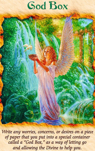 God Box: “Write any worries, concerns or desires on a piece of paper that you put into a special container called a “God Box,” as a way of letting go and allowing the Divine to help you.”