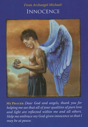 Archangel Michael is holding you in a comforting embrace, assuring you of your innocence.