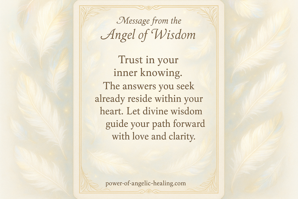 Message from Angel of wisdom.