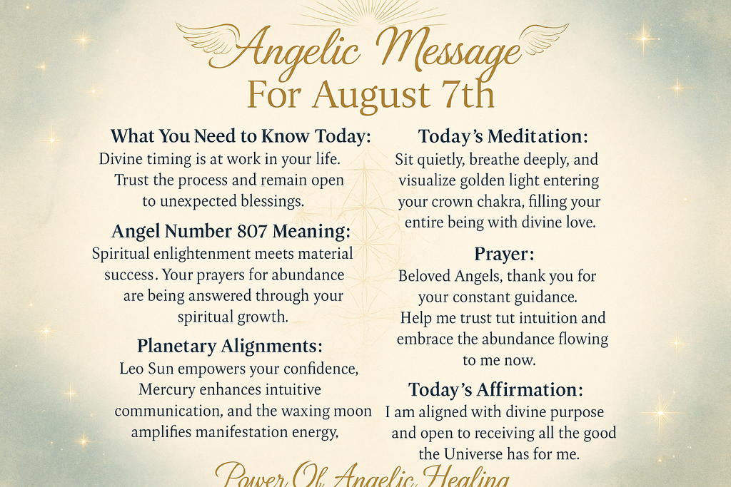Angelic Message for August 7th.