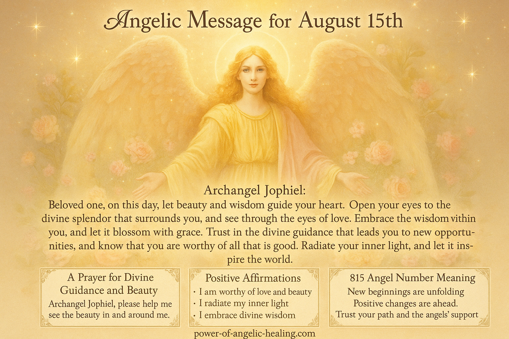 Angelic message for August 15th.