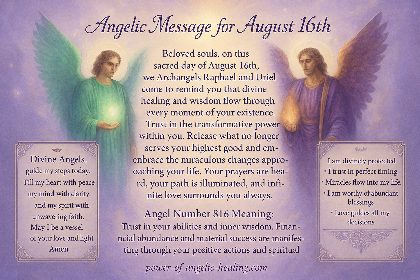 Angelic message for August 16th.