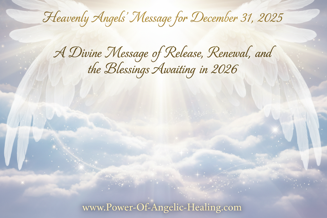 Heavenly Angels' Message for December 31, 2025. A Divine Message of Release, Renewal, and the Blessings Awaiting in 2026. www.Power-Of-Angelic-Healing.com