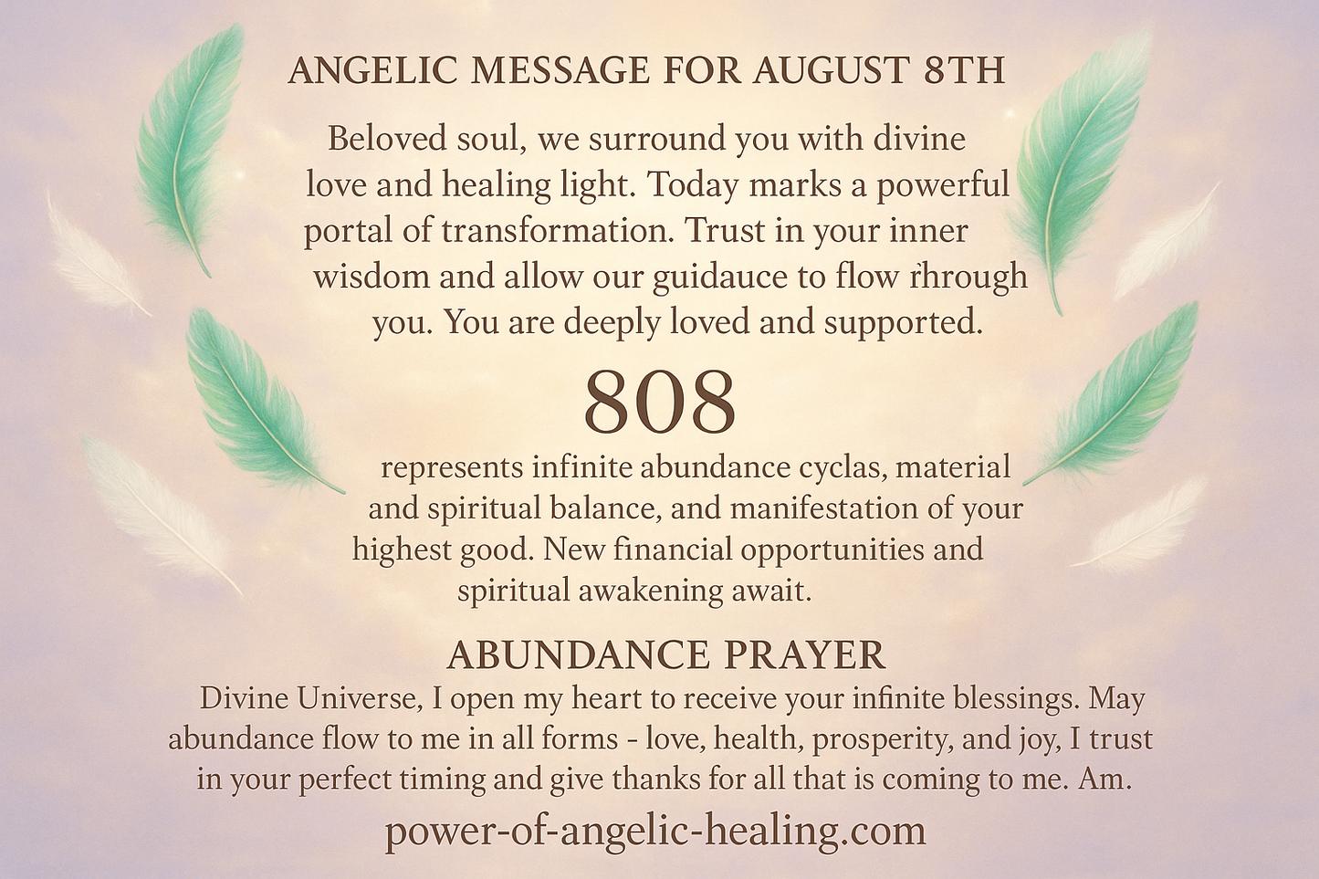 Angelic message for August 8th.
