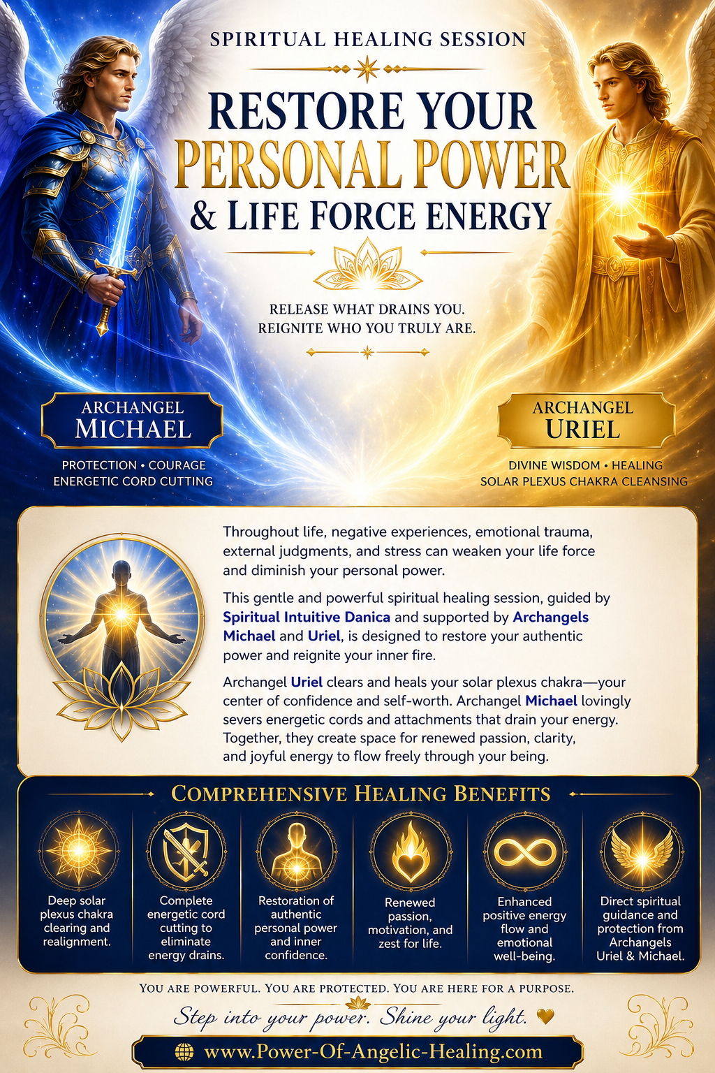 Restore your authentic personal power and reignite your life force energy. Angel Healing Reading.