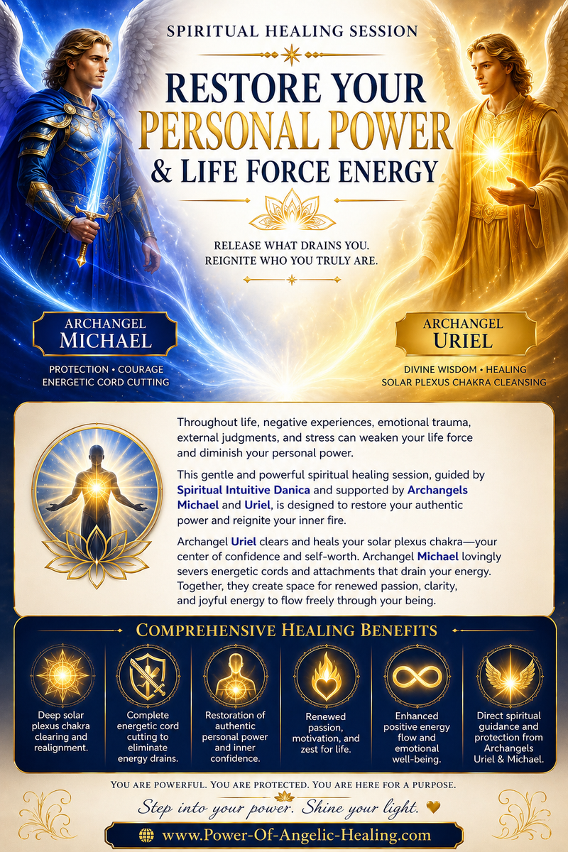 Restore your authentic personal power and reignite your life force energy. Angel Healing Reading.