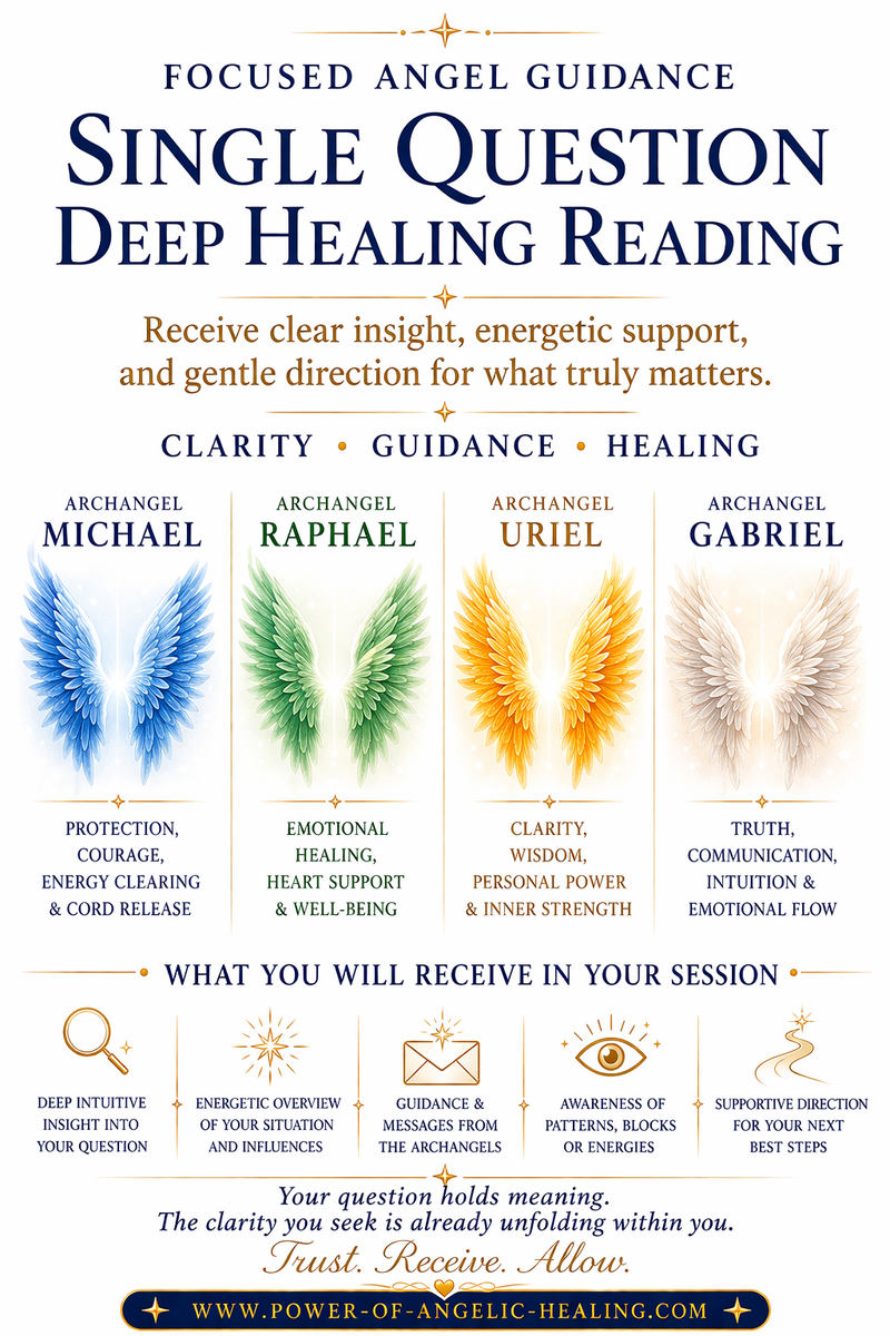 Focused Angel Guidance — Single Question Deep Healing Reading. Receive Clear Insight, Energetic Support & Gentle Direction for What Truly Matters