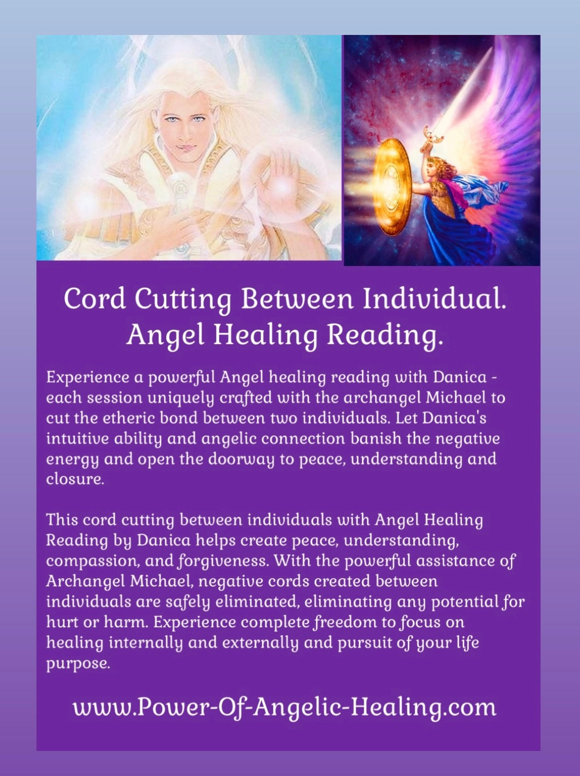 Cord Cutting Between Individual. Angel Healing Reading.