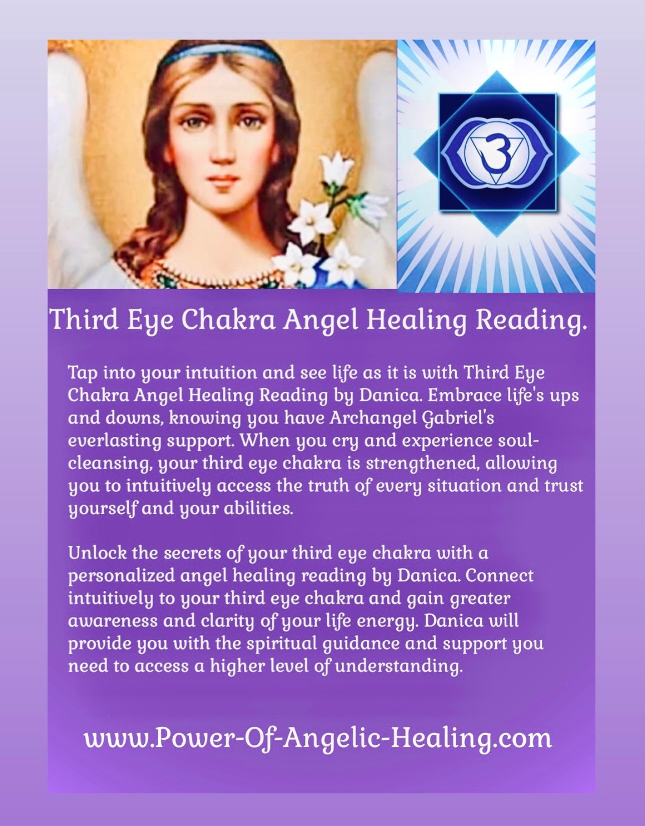 Third Eye Chakra Angel Healing Reading.