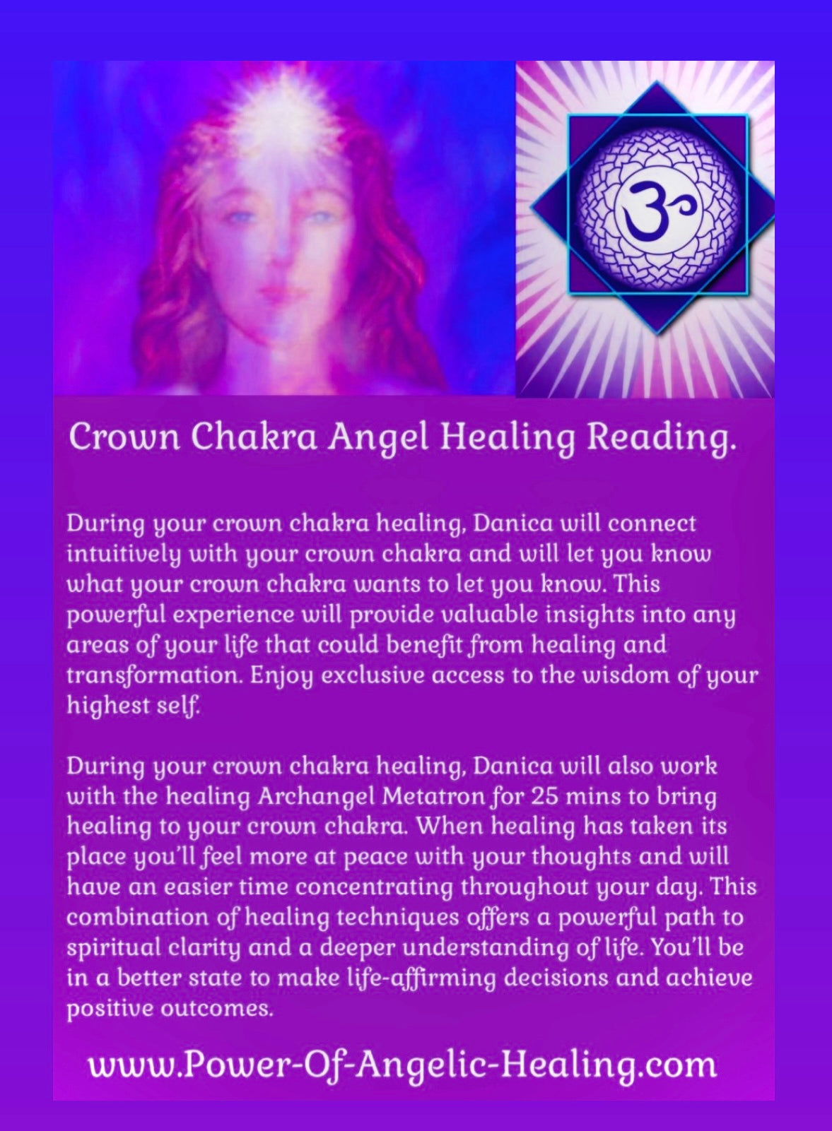 Crown Chakra Angel Healing Reading.