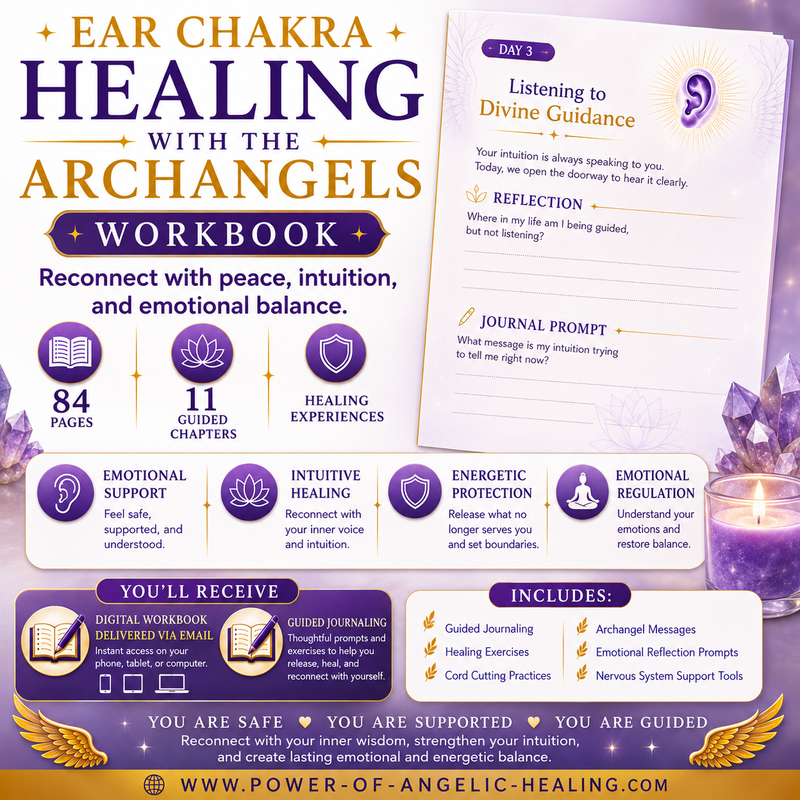 Ear Chakra Healing With the Archangels Workbook✨A Gentle Healing Workbook for Emotional Balance, Intuitive Clarity & Energetic Support.