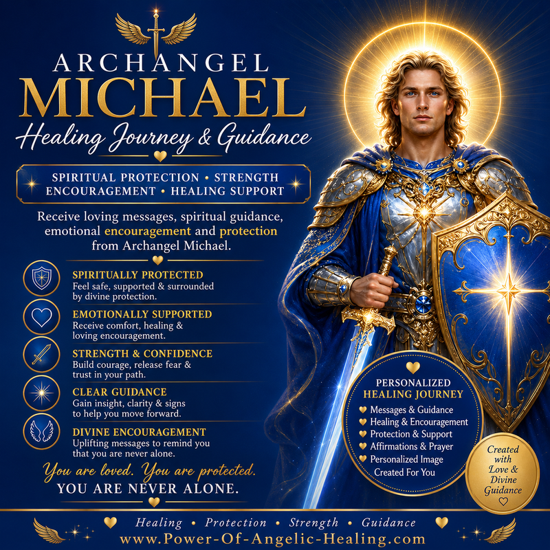 Archangel Michael Healing Journey & Guidance. Spiritual Protection • Emotional Healing • Strength • Encouragement.