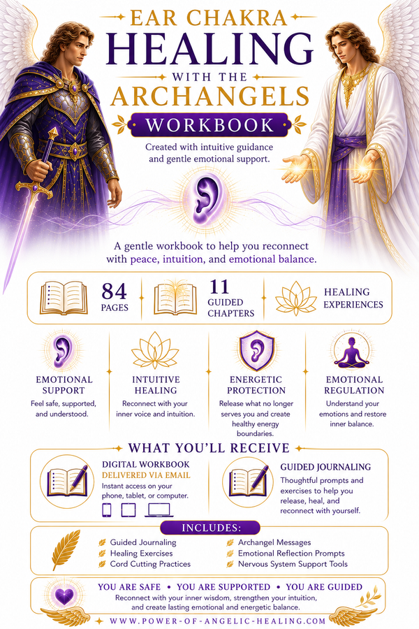 Ear Chakra Healing With the Archangels Workbook✨A Gentle Healing Workbook for Emotional Balance, Intuitive Clarity & Energetic Support.