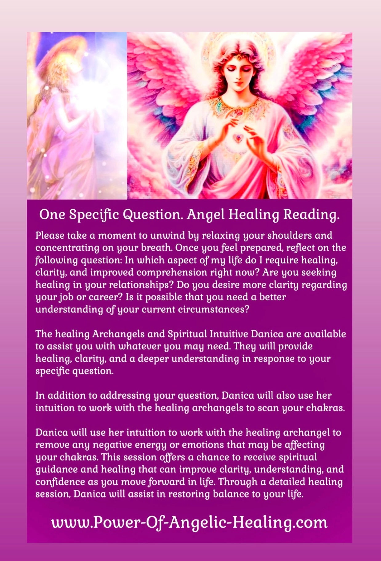 One Specific Question. Angel Healing Reading.