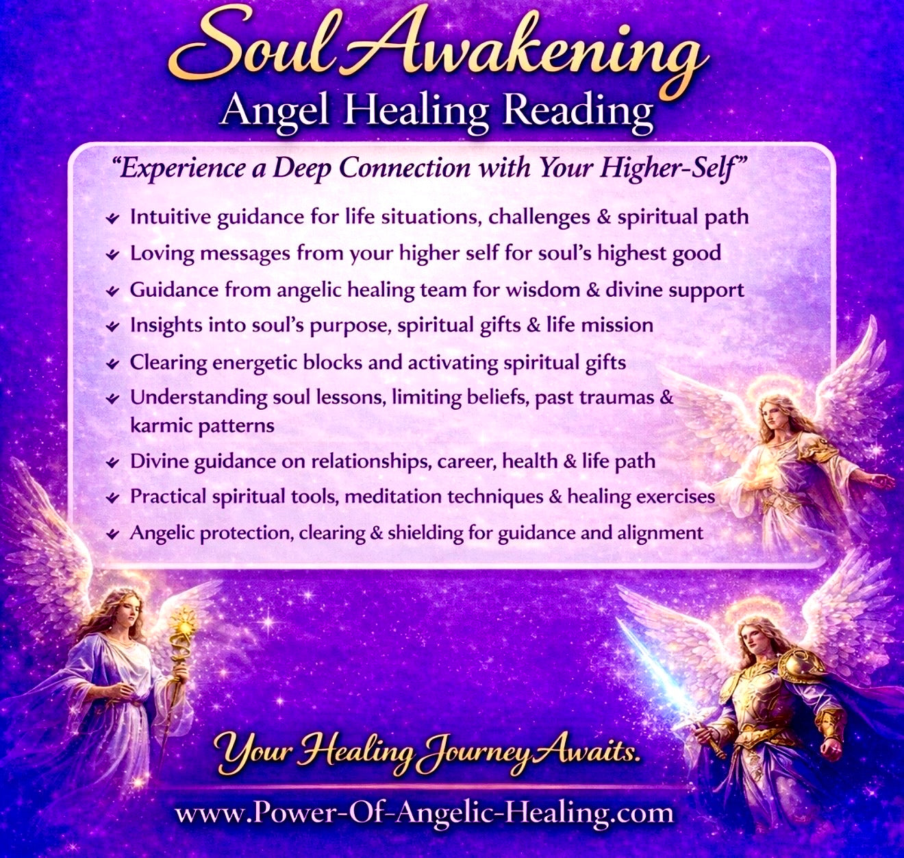 Soul Awakening. Angel Healing Reading. "Experience a Deep Connection with Your Higher-Self"
