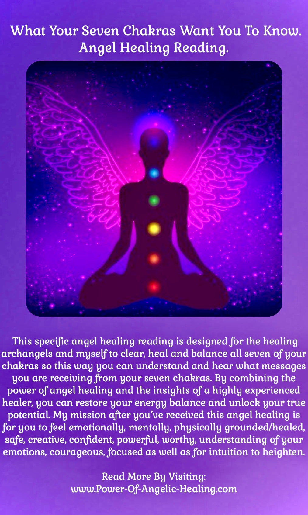 What Your Seven Chakras Want You To Know. Angel Healing Reading.