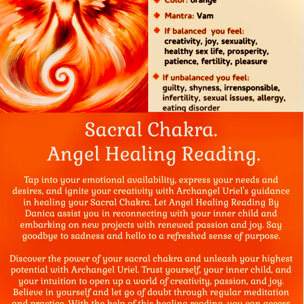 Sacral Chakra. Angel Healing Reading.