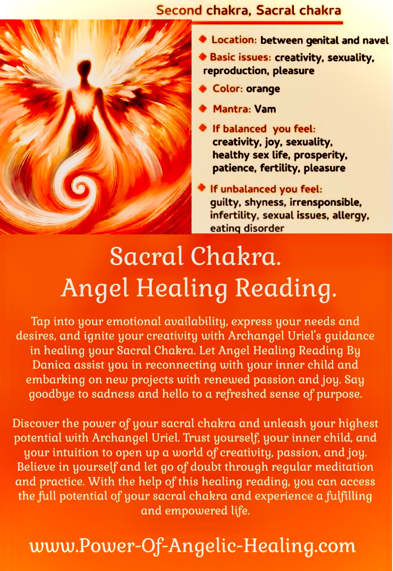 Sacral Chakra. Angel Healing Reading.