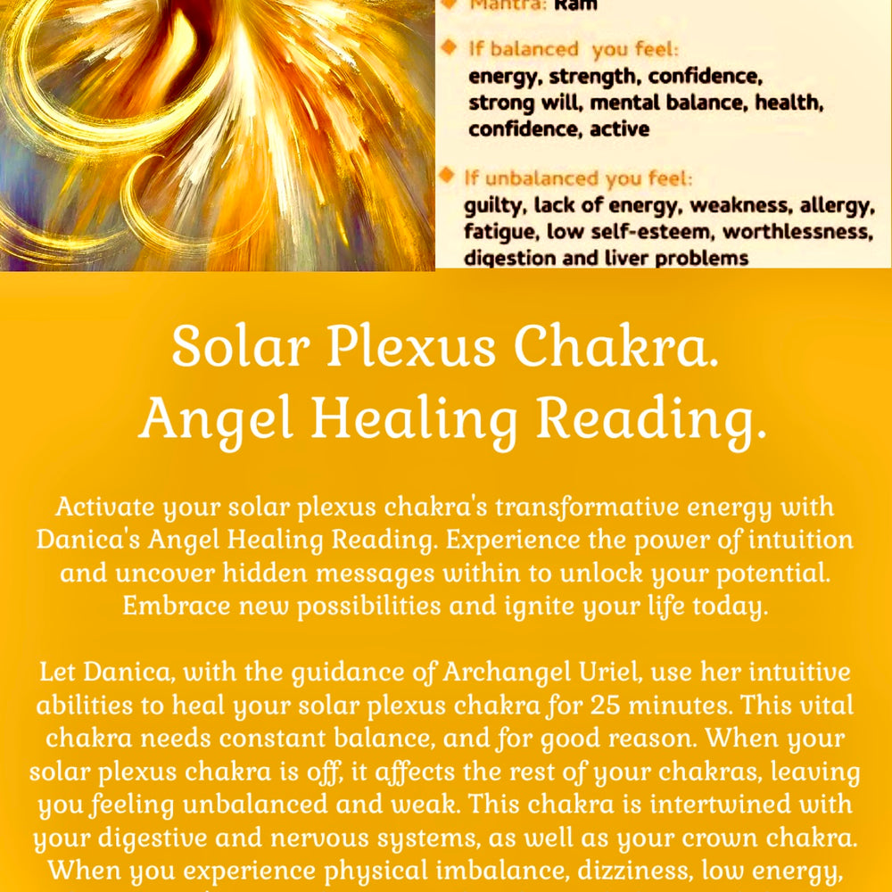 Solar Plexus Chakra. Angel Healing Reading.