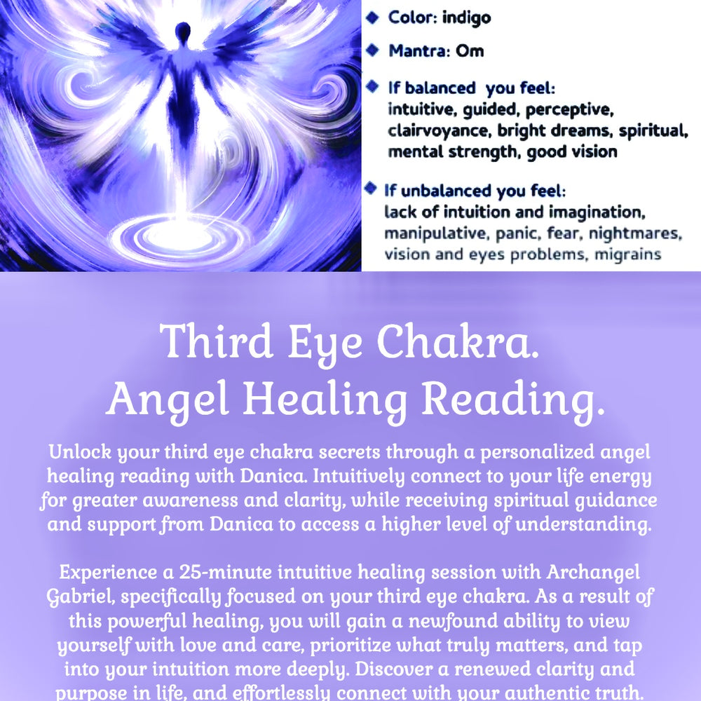 Third Eye Chakra. Angel Healing Reading.