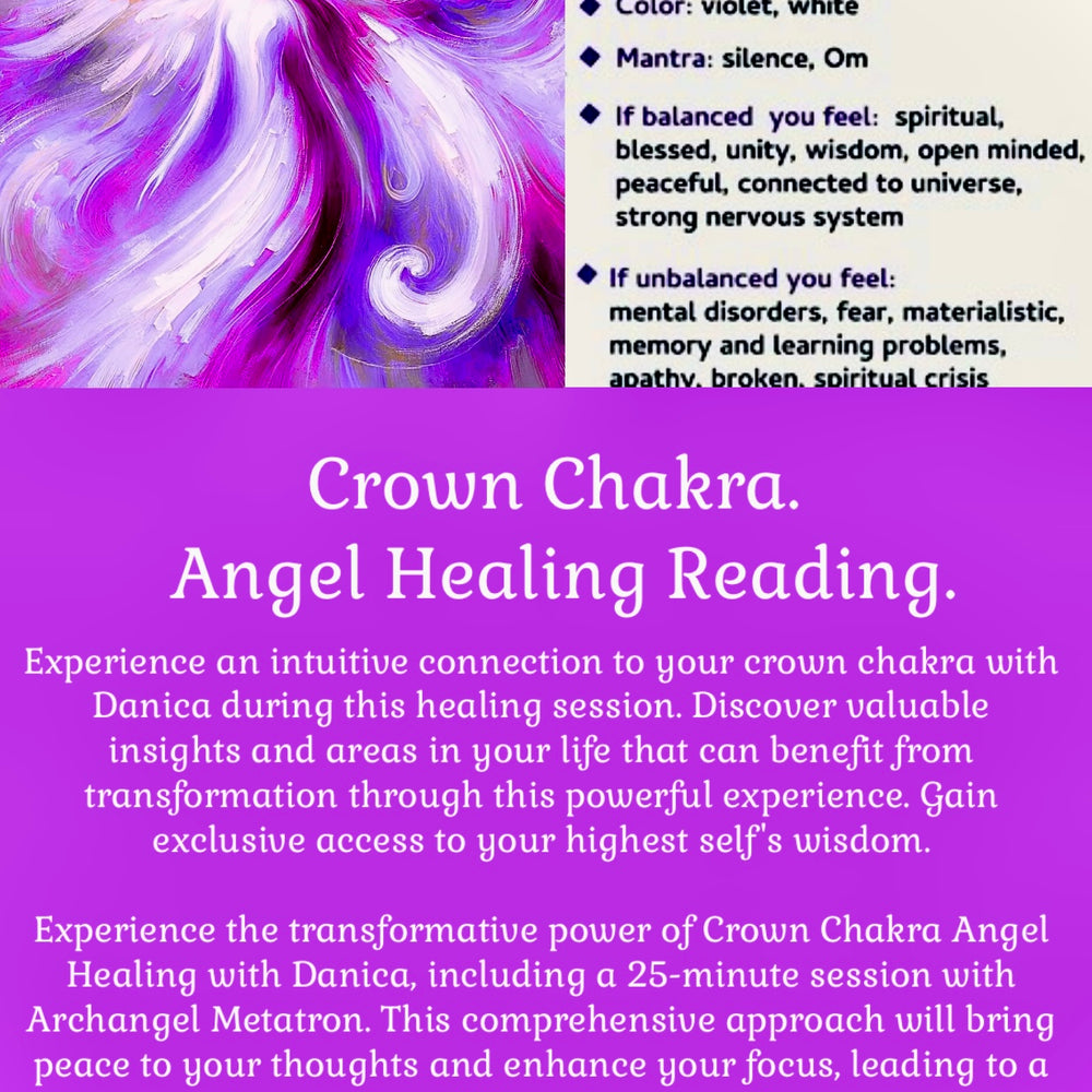 Crown Chakra. Angel Healing Reading.