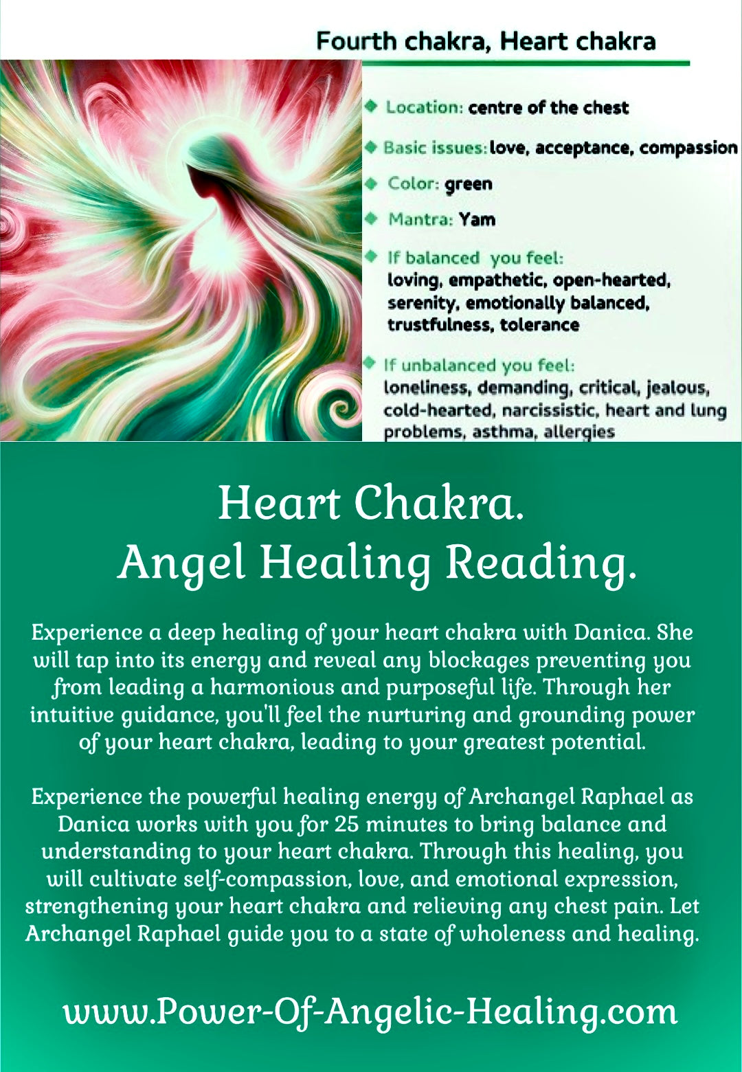 Heart Chakra. Angel Healing Reading.