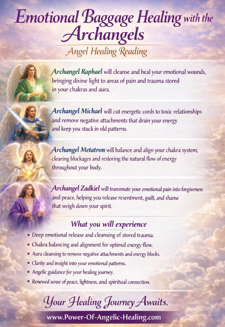 Emotional Baggage Healing with the Archangels. Angel Healing Reading.