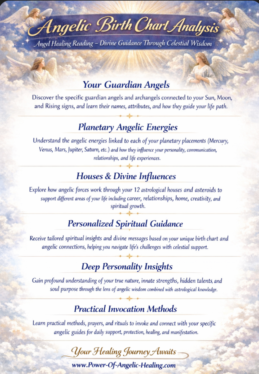 Angelic Birth Chart Analysis. Angel Healing Reading - Divine Guidance Through Celestial Wisdom.