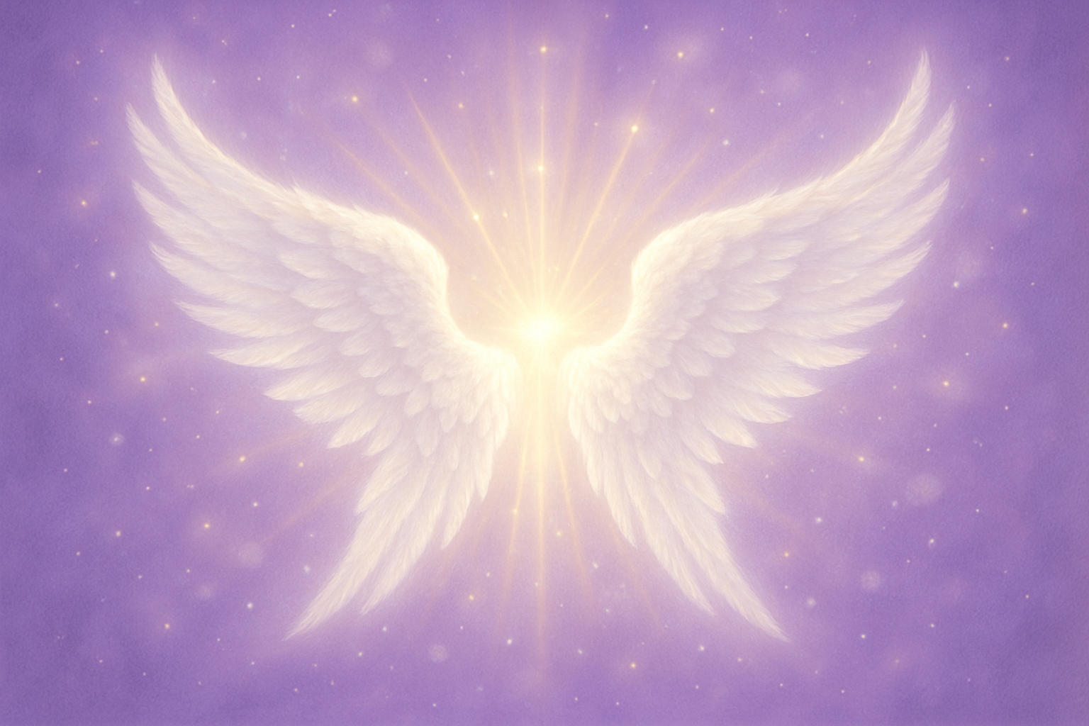 angelic guidance picture of angel wings lavender background 