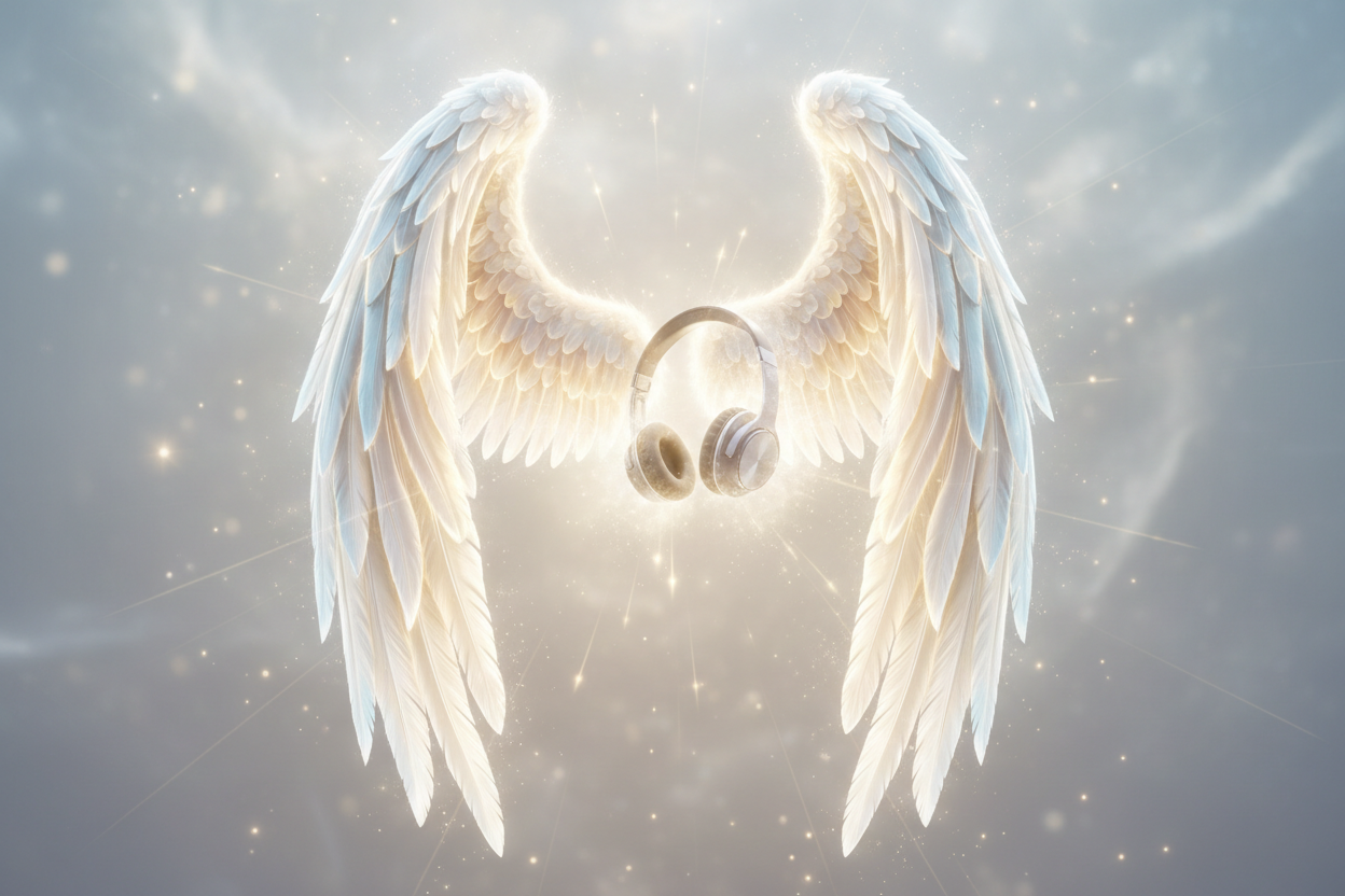 don't put symbols. just angels wings and the headphones