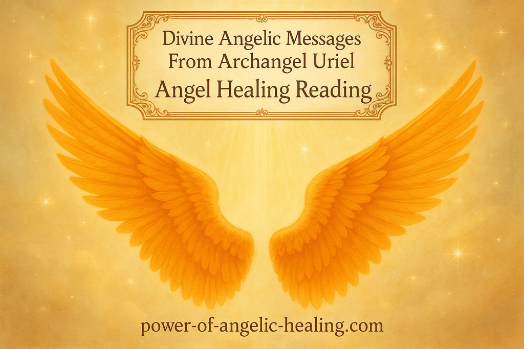 Put orange wings. Put a box on top. In the box put Divine Angelic Messages From Archangel Uriel. Angel Healing Reading. Put website name on bottom. 